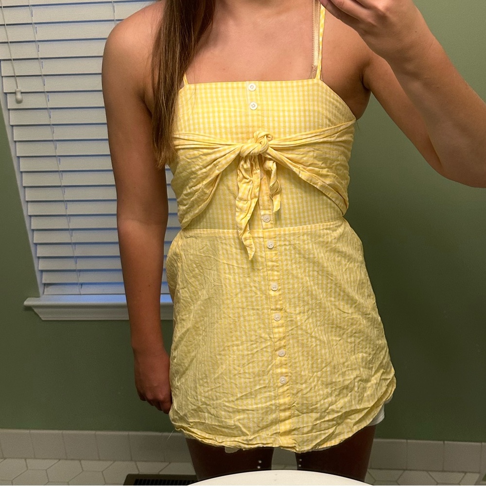 Yellow Gingham Bowtie Dress